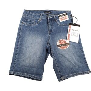 d.jeans Womens High Waist Bermuda Denim Shorts Medium Stone Sandblast Size 8 NEW